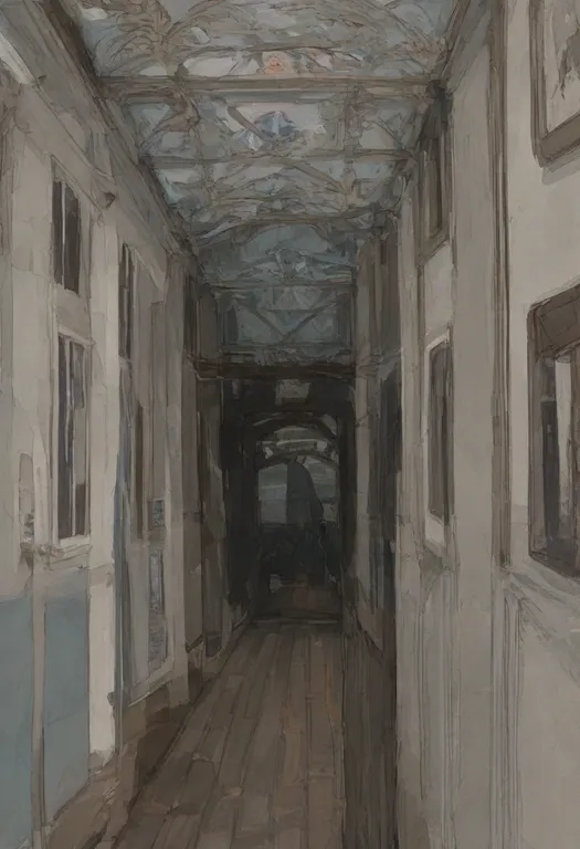 masterpiece, best quality, general, hallway, 1girl, solo, simple background — by k3scat, made with ComfyUI