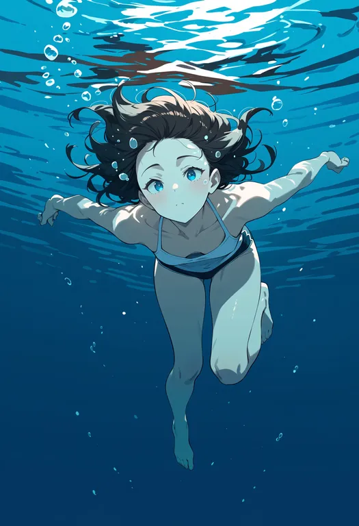 masterpiece, best quality, score_7, safe, underwater, 1girl, solo — by k3scat, made with ComfyUI
