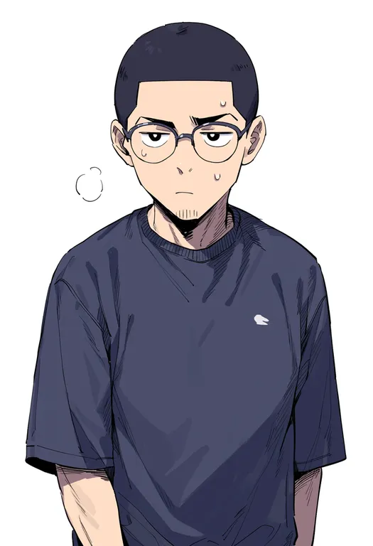 masterpiece, best quality, score_7, safe, tsukishima hajime, solo, upper body, simple background — by k3scat, made with ComfyUI