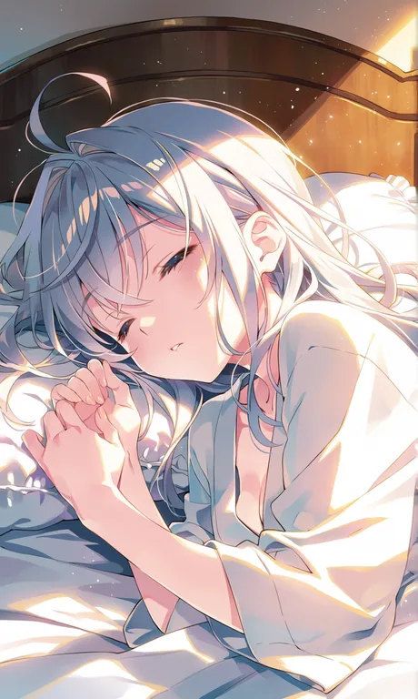 @izumi tsubasu，@yoneyama mai，@koku, safe, 1girl, from side, close up, guest room, afternoon, warm sunlight, bed… — by 三叶草, made with ComfyUI
