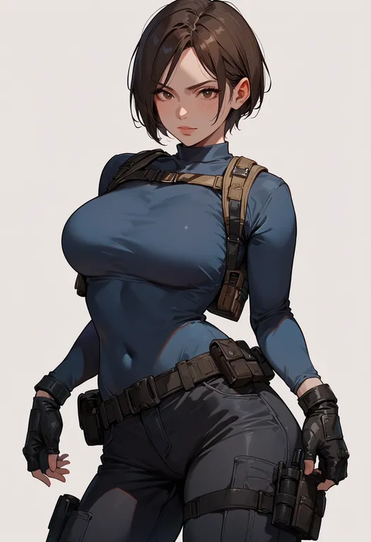masterpiece, best quality, score_7, safe, resident evil 4 (remake), solo, simple background — by k3scat, made with ComfyUI