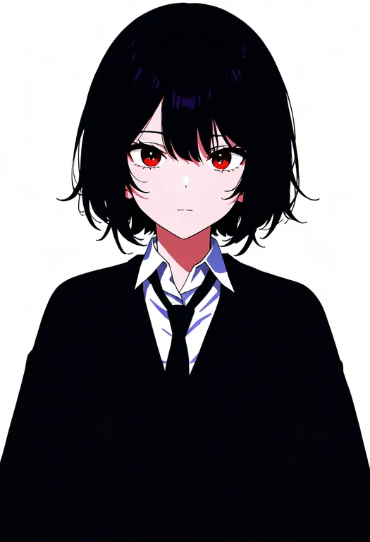 masterpiece, best quality, newest, absurdres, highres, safe, loose_necktie, 1girl, solo, upper_body, simple_background — by k3scat, made with ComfyUI