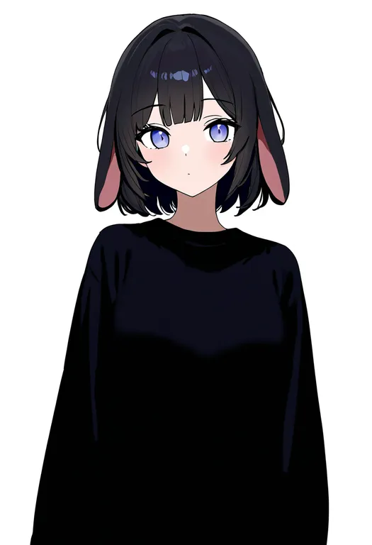 masterpiece, best quality, newest, absurdres, highres, safe, floppy_ears, 1girl, solo, upper_body, simple_background — by k3scat, made with ComfyUI