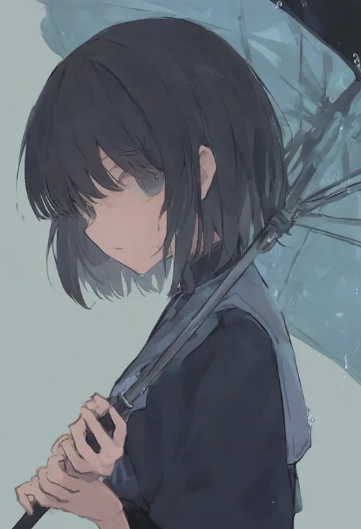 masterpiece, best quality, general, umbrella, 1girl, solo, upper body, simple background — by k3scat, made with ComfyUI