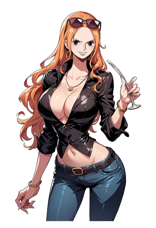 masterpiece, best quality, score_7, safe, one piece treasure cruise, solo, simple background — by k3scat, made with ComfyUI