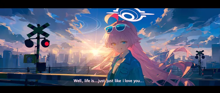 碧蓝档案-小鸟游星野-铁轨夕喻02 — by 💤💤💤, made with ComfyUI