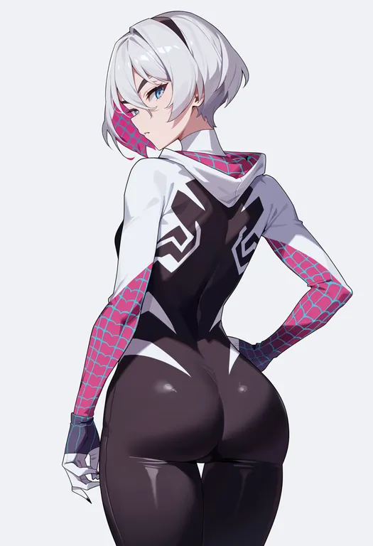 masterpiece, best quality, score_7, safe, spider-verse, solo, simple background — by k3scat, made with ComfyUI
