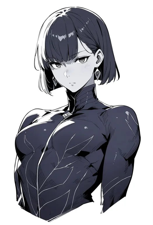 masterpiece, best quality, score_7, safe, kama (assassin) (third ascension) (fate), solo, upper body, simple background — by k3scat, made with ComfyUI