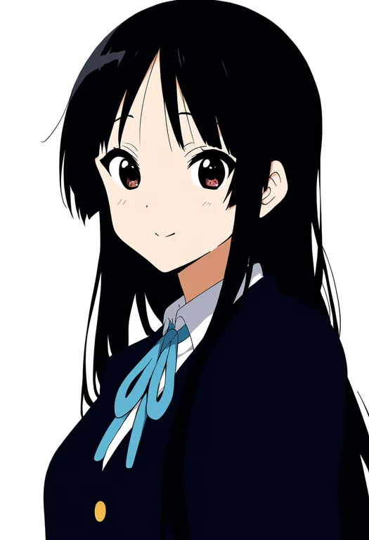 masterpiece, best quality, newest, absurdres, highres, safe, akiyama_mio, k-on!, solo, upper_body, simple_background — by k3scat, made with ComfyUI