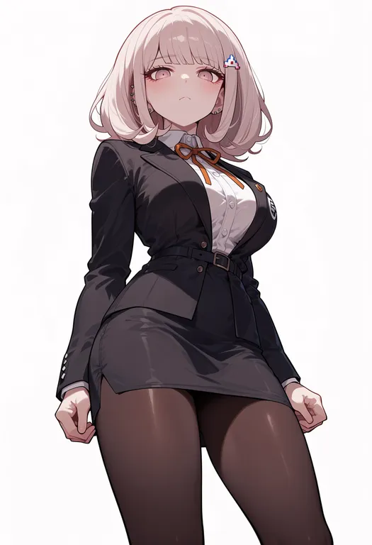 masterpiece, best quality, score_7, safe, danganronpa (series), solo, simple background — by k3scat, made with ComfyUI