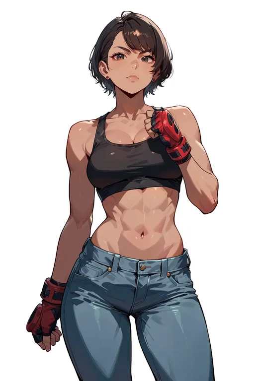 masterpiece, best quality, score_7, safe, tekken tag tournament 2, solo, simple background — by k3scat, made with ComfyUI