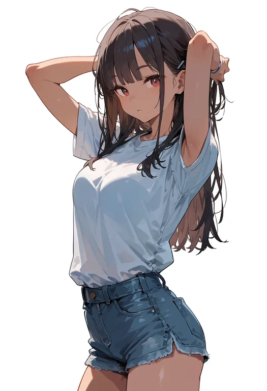 masterpiece, best quality, score_7, safe, reitaisai 8 contest, solo, simple background — by k3scat, made with ComfyUI
