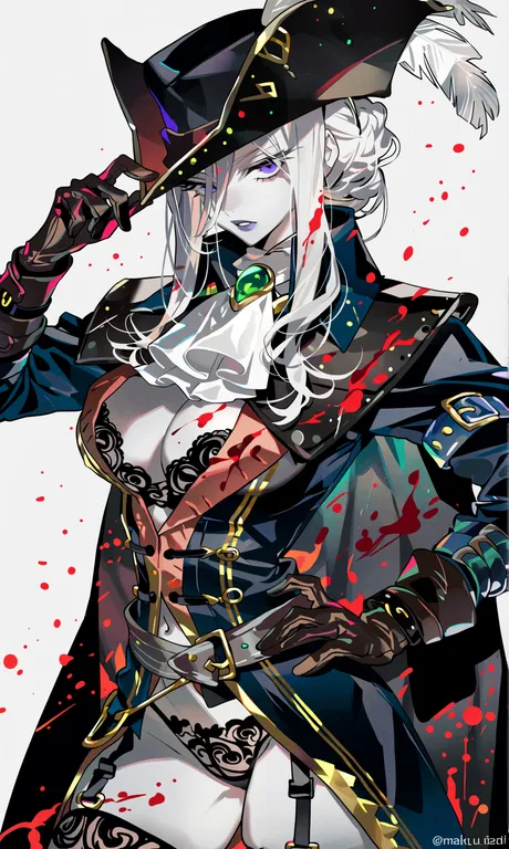 lady maria of the astral clocktower, 1girl, adjusting clothes, adjusting headwear, black bra, black panties… — by cb z, made with ComfyUI