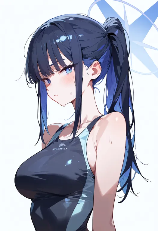 masterpiece, best quality, score_7, safe, saori (swimsuit) (blue archive), blue archive, solo, upper body… — by k3scat, made with ComfyUI