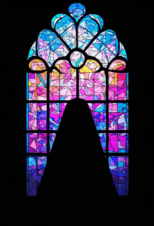masterpiece, best quality, newest, absurdres, highres, safe, stained_glass, 1girl, solo, simple_background — by k3scat, made with ComfyUI