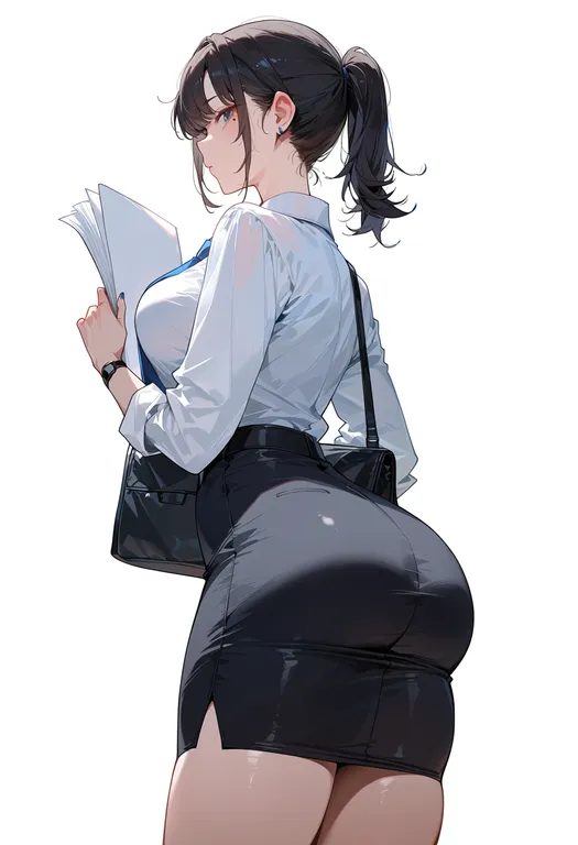 masterpiece, best quality, score_7, safe, paper, 1girl, solo, simple background — by k3scat, made with ComfyUI