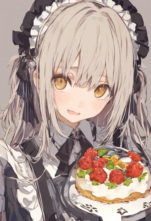 masterpiece, best quality, general, pastry, 1girl, solo, upper body, simple background — by k3scat, made with ComfyUI
