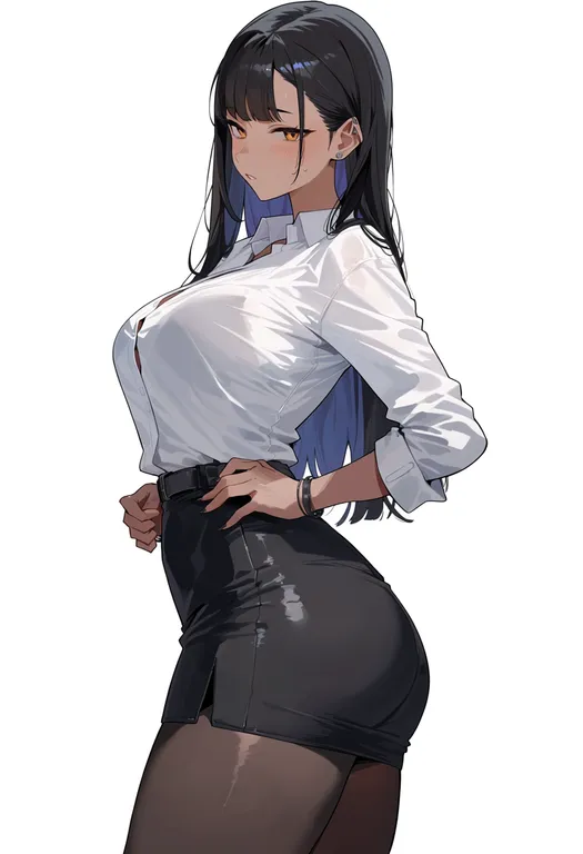 masterpiece, best quality, score_7, safe, stone ocean, solo, simple background — by k3scat, made with ComfyUI