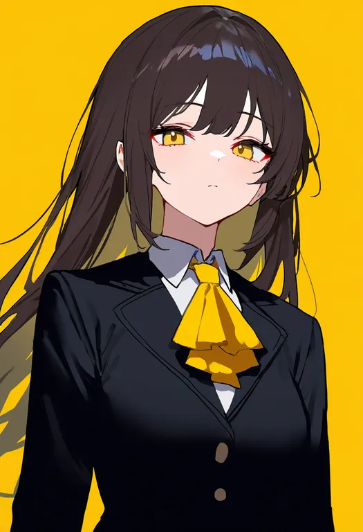 masterpiece, best quality, newest, absurdres, highres, safe, yellow_ascot, 1girl, solo, upper_body, simple_background — by k3scat, made with ComfyUI
