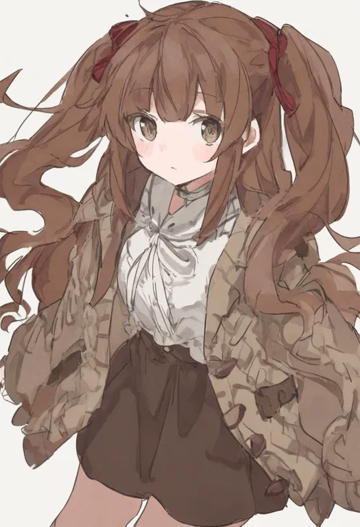 masterpiece, best quality, general, brown skirt, 1girl, solo, simple background — by k3scat, made with ComfyUI