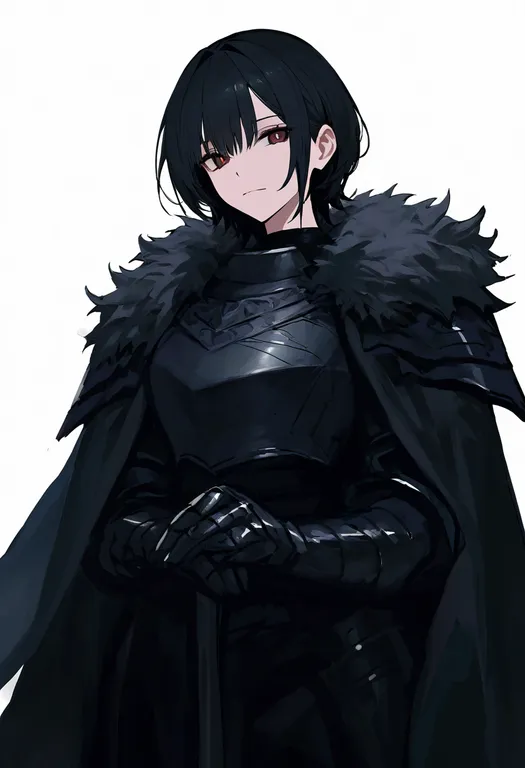 masterpiece, best quality, newest, absurdres, highres, safe, armored_gloves, 1girl, solo, simple_background — by k3scat, made with ComfyUI