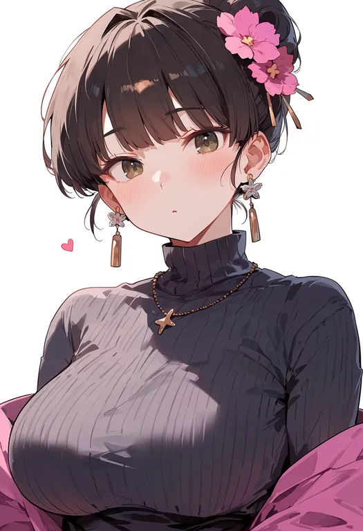 masterpiece, best quality, score_7, safe, fine (futagohime), solo, upper body, simple background — by k3scat, made with ComfyUI