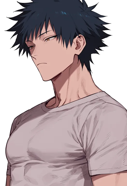 masterpiece, best quality, score_7, safe, fushiguro toji, solo, upper body, simple background — by k3scat, made with ComfyUI
