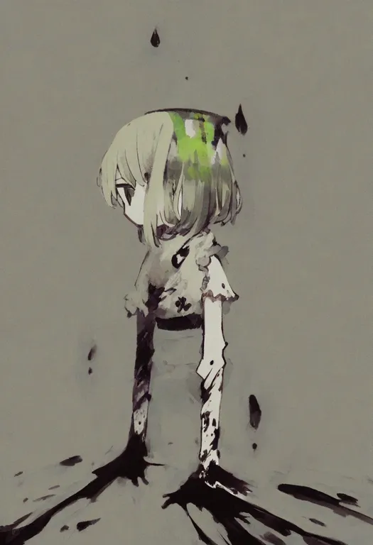 masterpiece, best quality, general, ink, 1girl, solo, simple background — by k3scat, made with ComfyUI