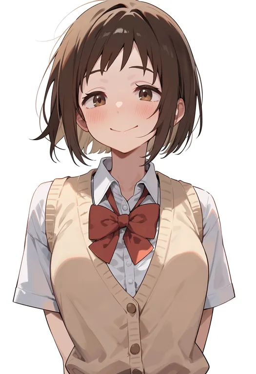 masterpiece, best quality, score_7, safe, hazawa tsugumi, solo, upper body, simple background — by k3scat, made with ComfyUI