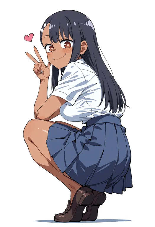 masterpiece, best quality, score_7, safe, ijiranaide nagatoro-san, solo, simple background — by k3scat, made with ComfyUI