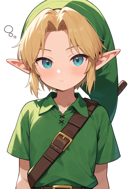 masterpiece, best quality, score_7, safe, young link, solo, upper body, simple background — by k3scat, made with ComfyUI
