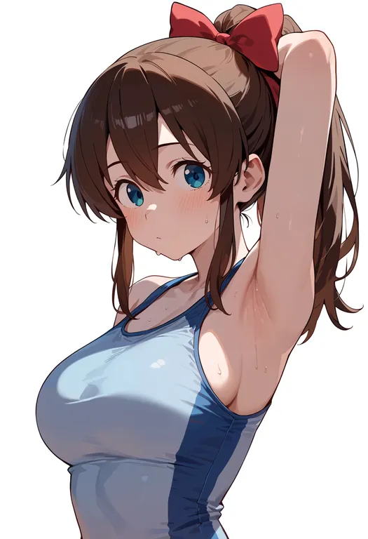 masterpiece, best quality, score_7, safe, satake minako, solo, upper body, simple background — by k3scat, made with ComfyUI