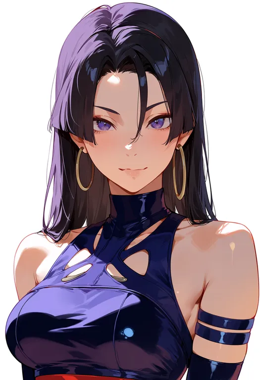 masterpiece, best quality, score_7, safe, psylocke (vengeance), solo, upper body, simple background — by k3scat, made with ComfyUI