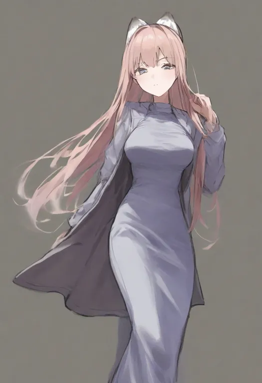 masterpiece, best quality, general, taut dress, 1girl, solo, simple background — by k3scat, made with ComfyUI