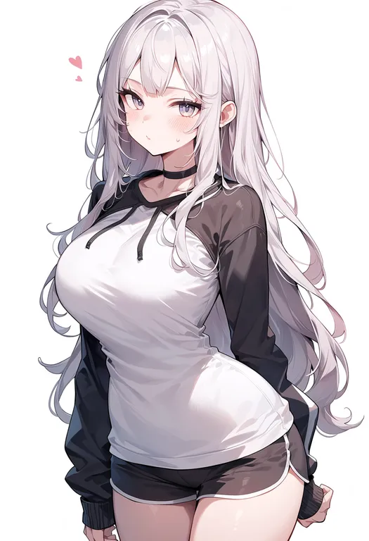 masterpiece, best quality, score_7, safe, heaven's feel, solo, simple background — by k3scat, made with ComfyUI
