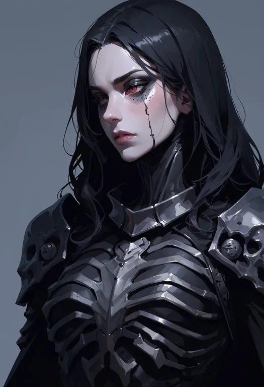 masterpiece, best quality, score_7, safe, death (entity), solo, upper body, simple background — by k3scat, made with ComfyUI