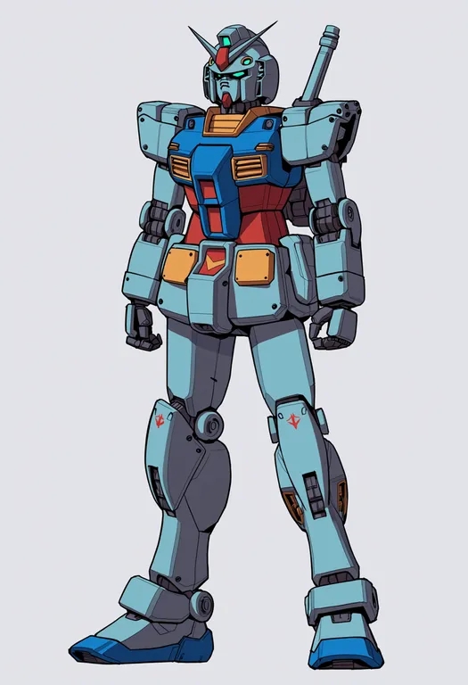 masterpiece, best quality, score_7, safe, mobile suit gundam, solo, simple background — by k3scat, made with ComfyUI