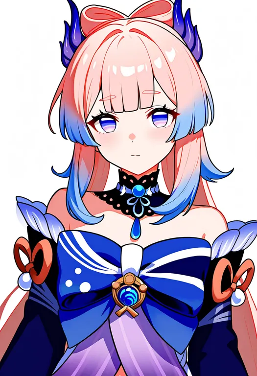 masterpiece, best quality, newest, absurdres, highres, safe, sangonomiya_kokomi, solo, upper_body, simple_background — by k3scat, made with ComfyUI
