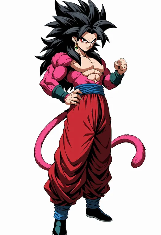 masterpiece, best quality, score_7, safe, dragon ball gt, solo, simple background — by k3scat, made with ComfyUI