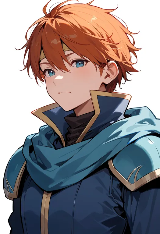 masterpiece, best quality, score_7, safe, eliwood (fire emblem), fire emblem, solo, upper body, simple background — by k3scat, made with ComfyUI