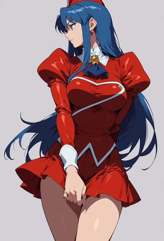 masterpiece, best quality, score_7, safe, agent aika, solo, simple background — by k3scat, made with ComfyUI