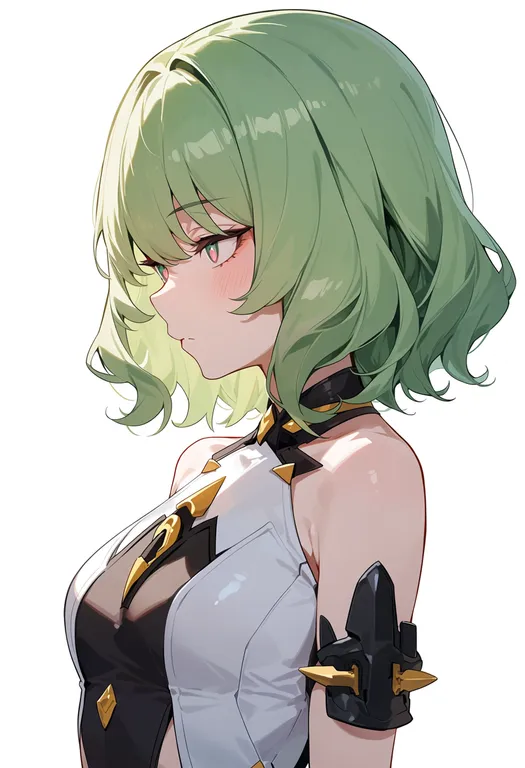 masterpiece, best quality, score_7, safe, mobius (honkai impact), solo, upper body, simple background — by k3scat, made with ComfyUI