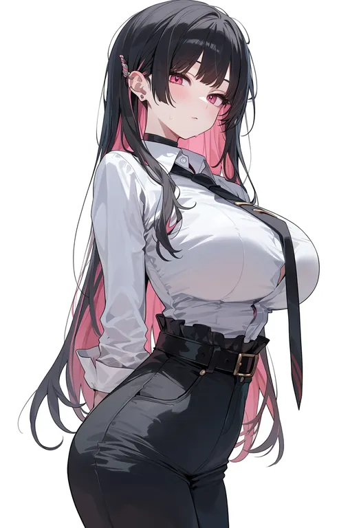 masterpiece, best quality, score_7, safe, official alternate hairstyle, 1girl, solo, simple background — by k3scat, made with ComfyUI