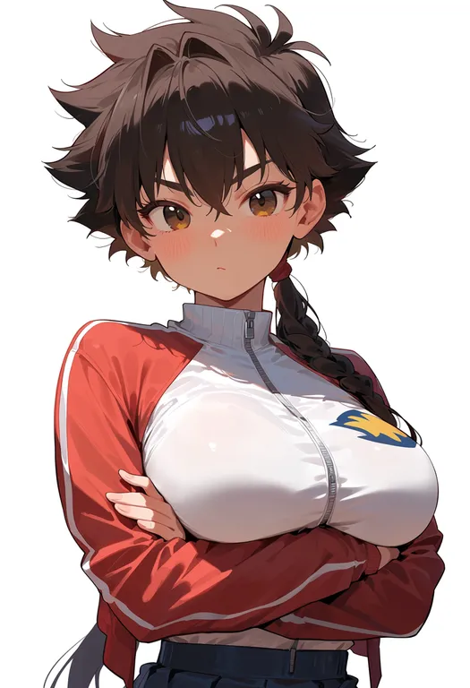 masterpiece, best quality, score_7, safe, shidou hikaru, solo, upper body, simple background — by k3scat, made with ComfyUI