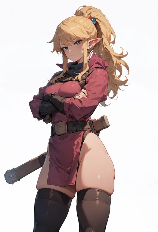 masterpiece, best quality, score_7, safe, zero no tsukaima, solo, simple background — by k3scat, made with ComfyUI