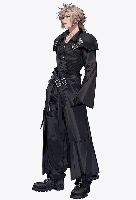 masterpiece, best quality, score_7, safe, final fantasy vii: advent children, solo, simple background — by k3scat, made with ComfyUI