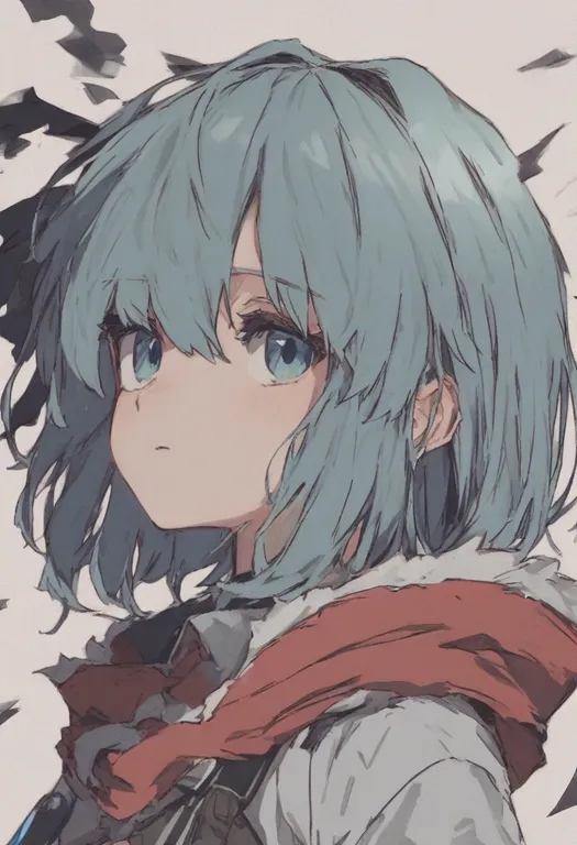 masterpiece, best quality, general, looking away, 1girl, solo, simple background — by k3scat, made with ComfyUI