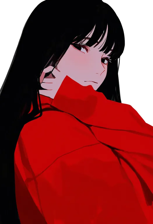 masterpiece, best quality, newest, absurdres, highres, safe, red_sleeves, 1girl, solo, upper_body, simple_background — by k3scat, made with ComfyUI