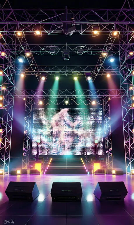 empty concert stage, front view, straight-on angle, symmetrical composition, complete stage structure, no people… — by 奥提尔, made with ComfyUI