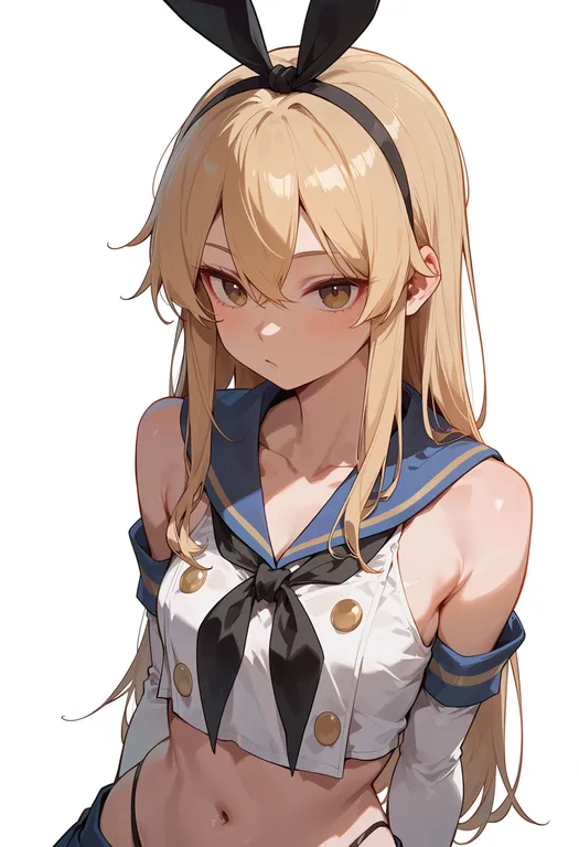 masterpiece, best quality, score_7, safe, shimakaze-kun, solo, upper body, simple background — by k3scat, made with ComfyUI